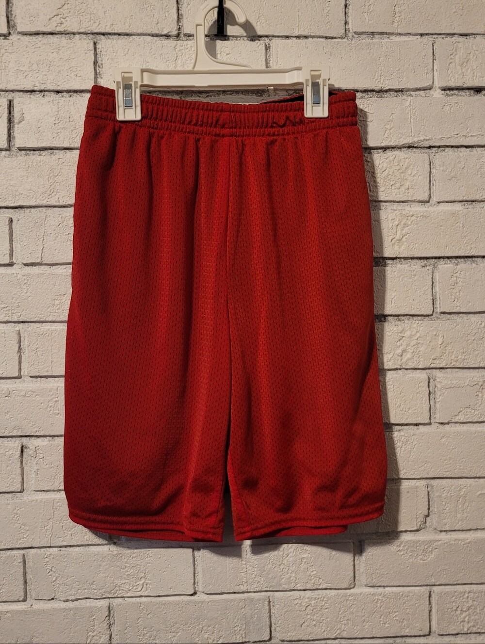 Athletic Works Boys Red Mesh Athletic Shorts, Size XXL